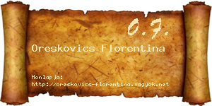 Oreskovics Florentina névjegykártya